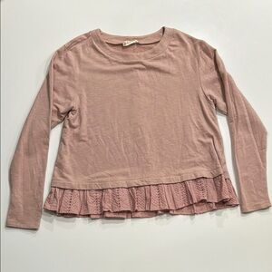 Altar’d State Purple Eyelet Ruffled Top Medium